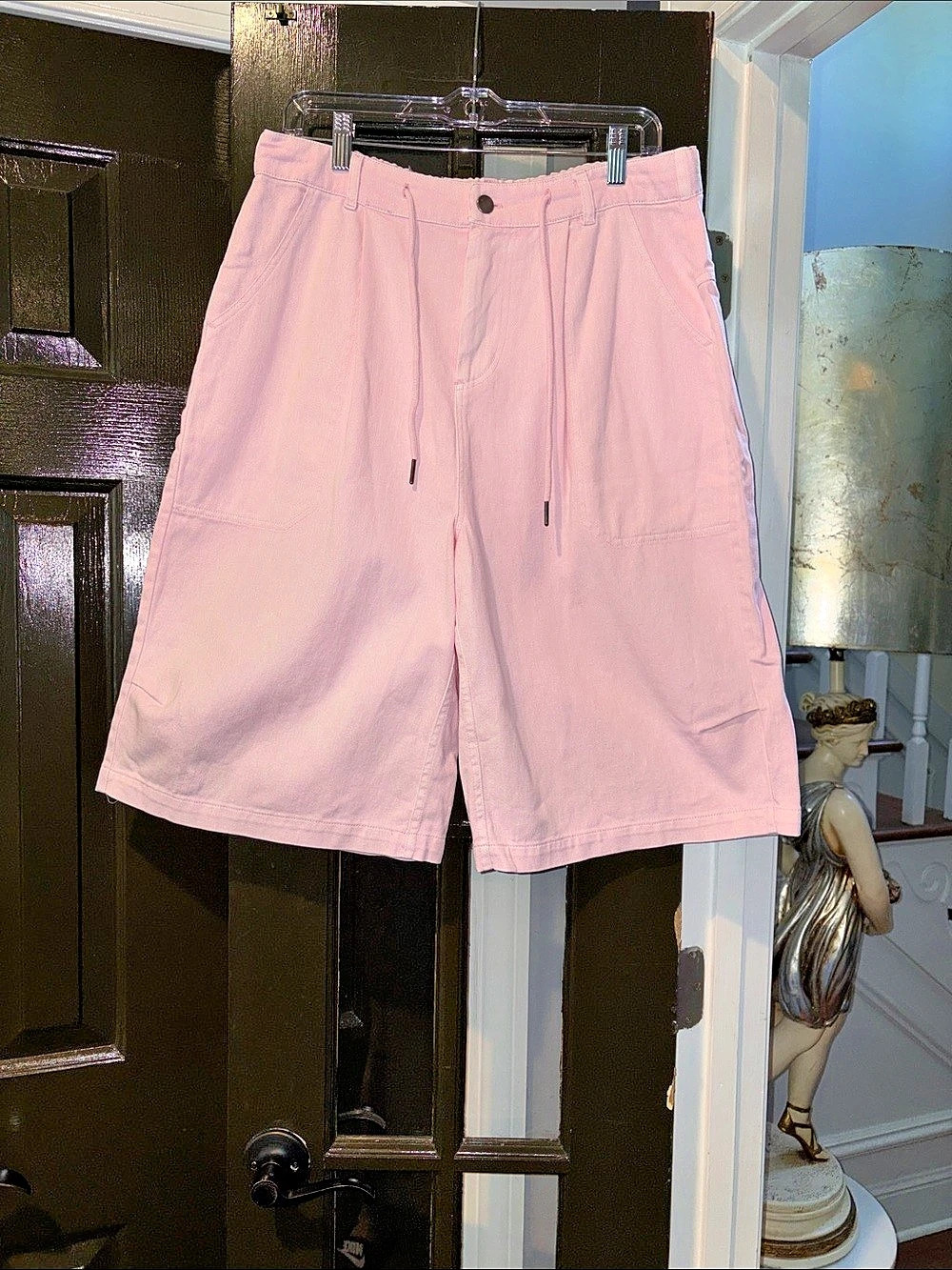 Double Zero Mystical Medium Cotton Bermuda Shorts in Pink Size Medium
